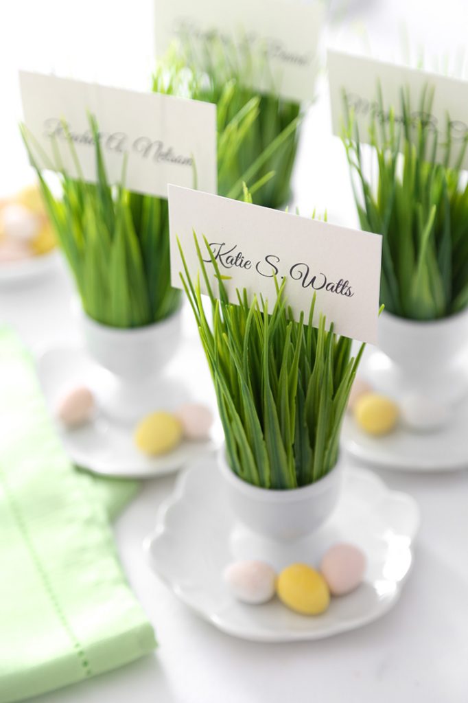 DIY Spring Grass Place Card Holders