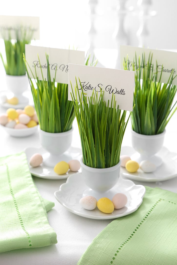 DIY Spring Grass Place Card Holders