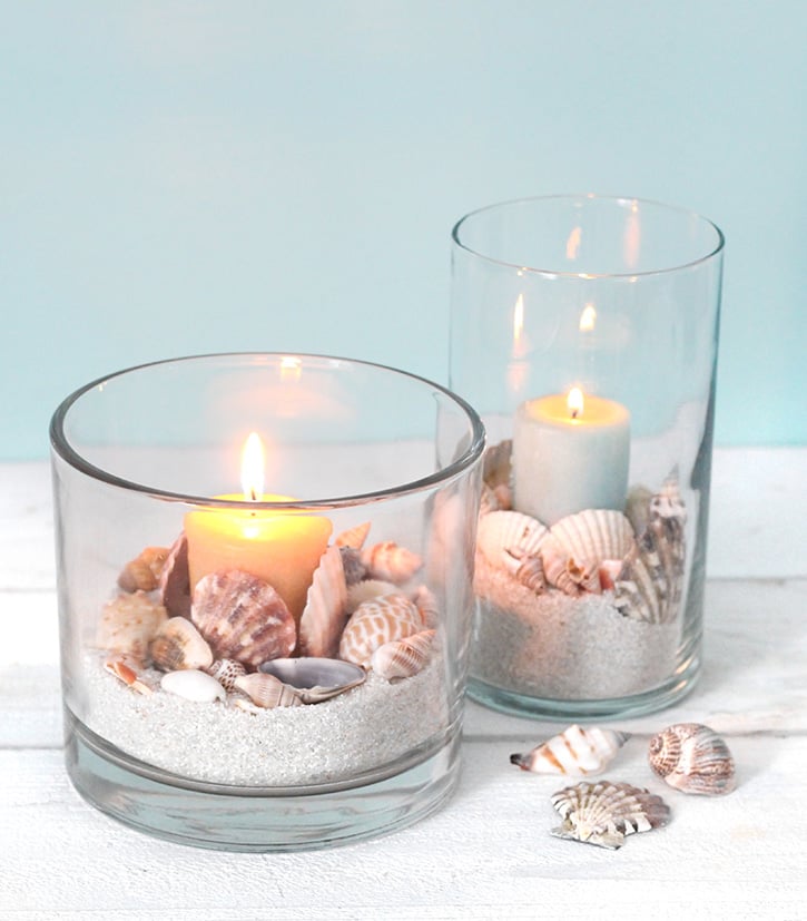 Easy Coastal Themed Candle Holders