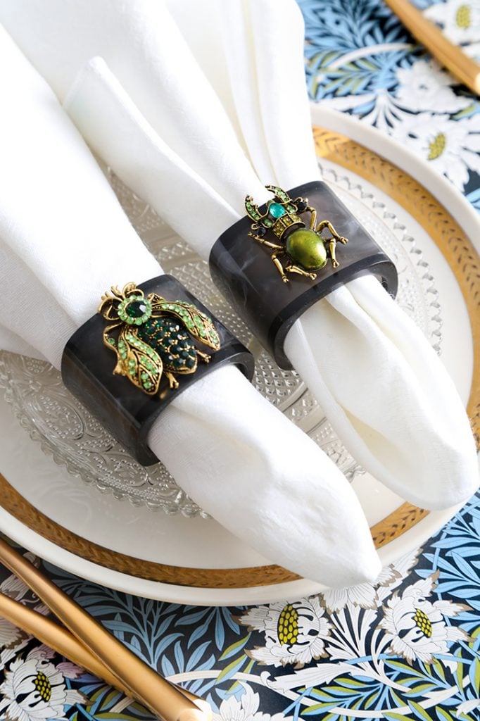 Jeweled Bug Napkin Rings