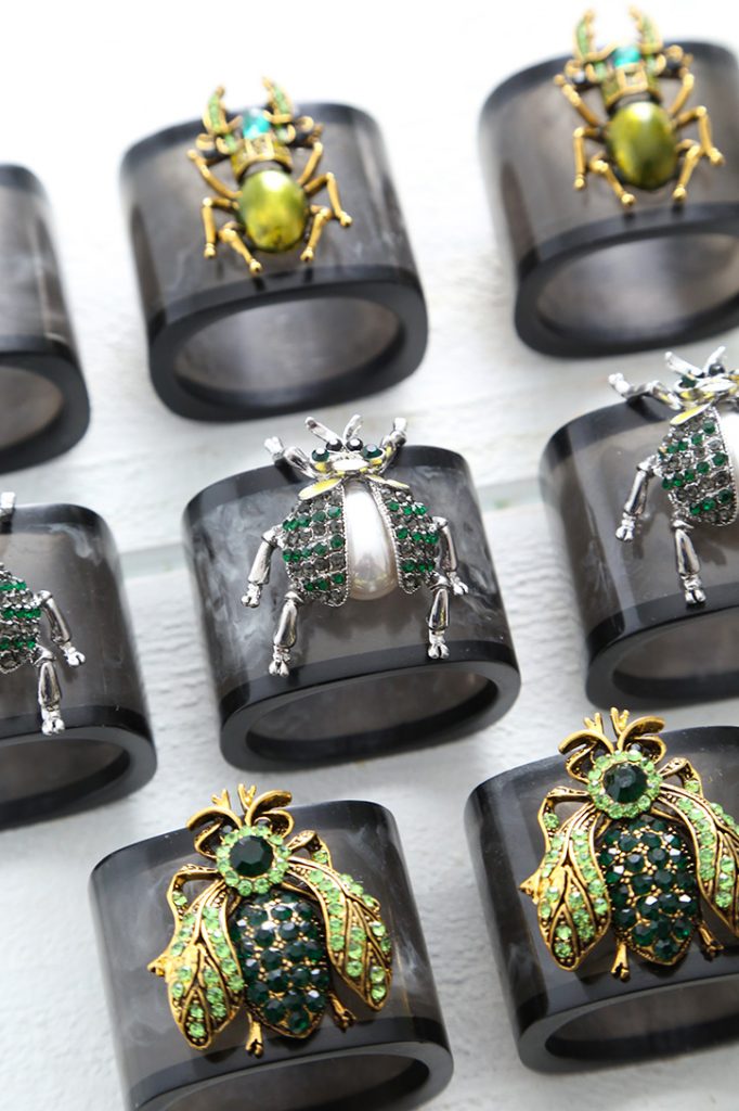 Jeweled Bug Napkin Rings