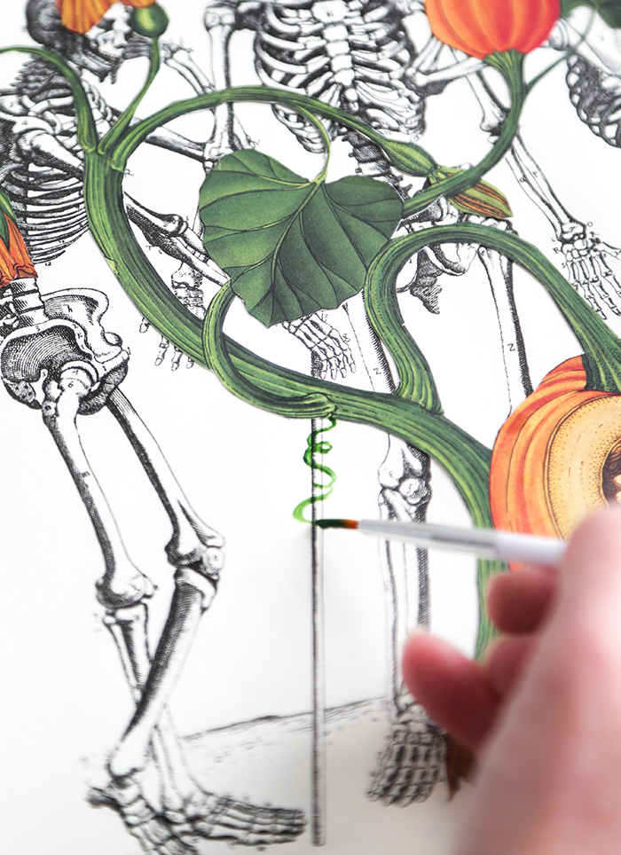 DIY Skeleton Botanical Art for Halloween