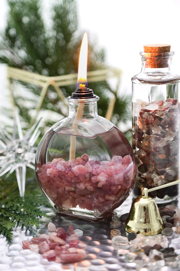 DIY Semi Precious Stone Oil Lamps - Confetti Fix