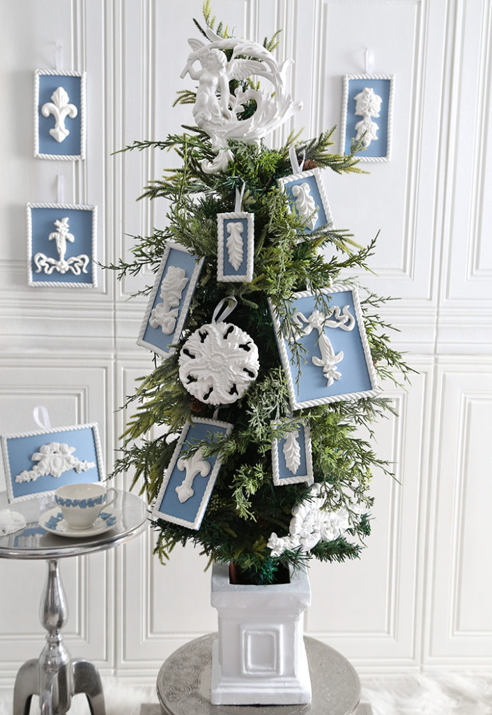 DIY Wedgwood Inspired Christmas Tree Ornaments Confetti Fix