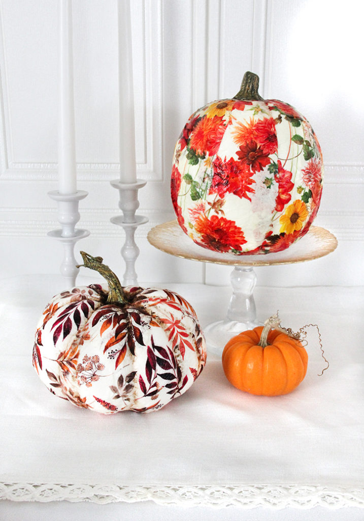 Pumpkin Craft with Decoupage Napkins - MY 100 YEAR OLD HOME