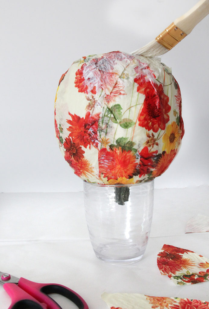 Paper Napkin Decoupage Pumpkins