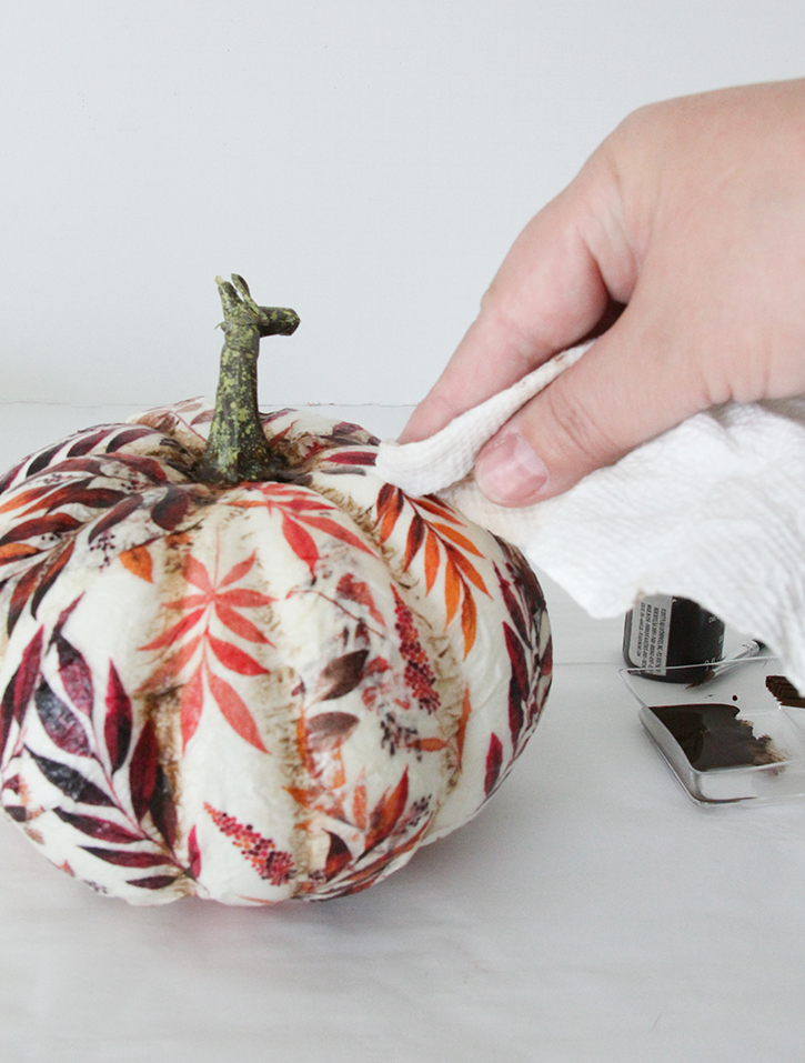 Paper Napkin Decoupage Pumpkins